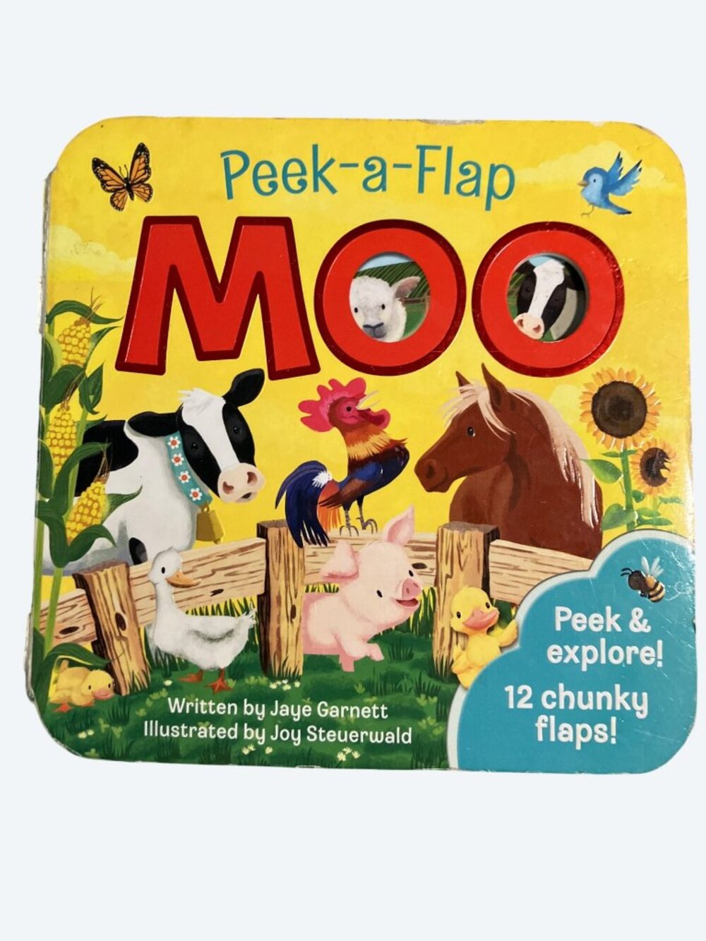 Peek A Flap Moo Board Book For Toddlers and Babies By Jaye Garnett